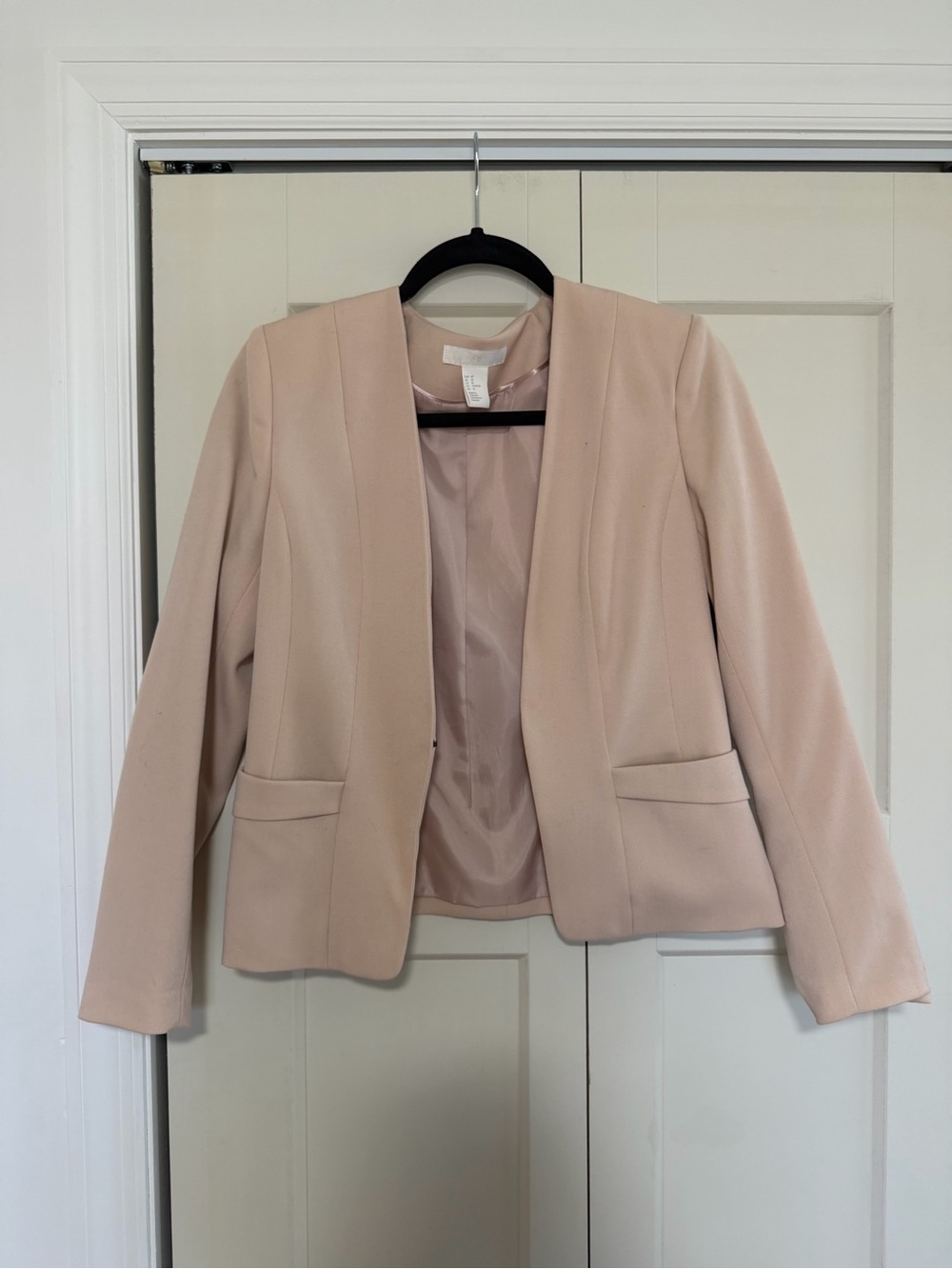 H&M Light Blush Open-Front Blazer